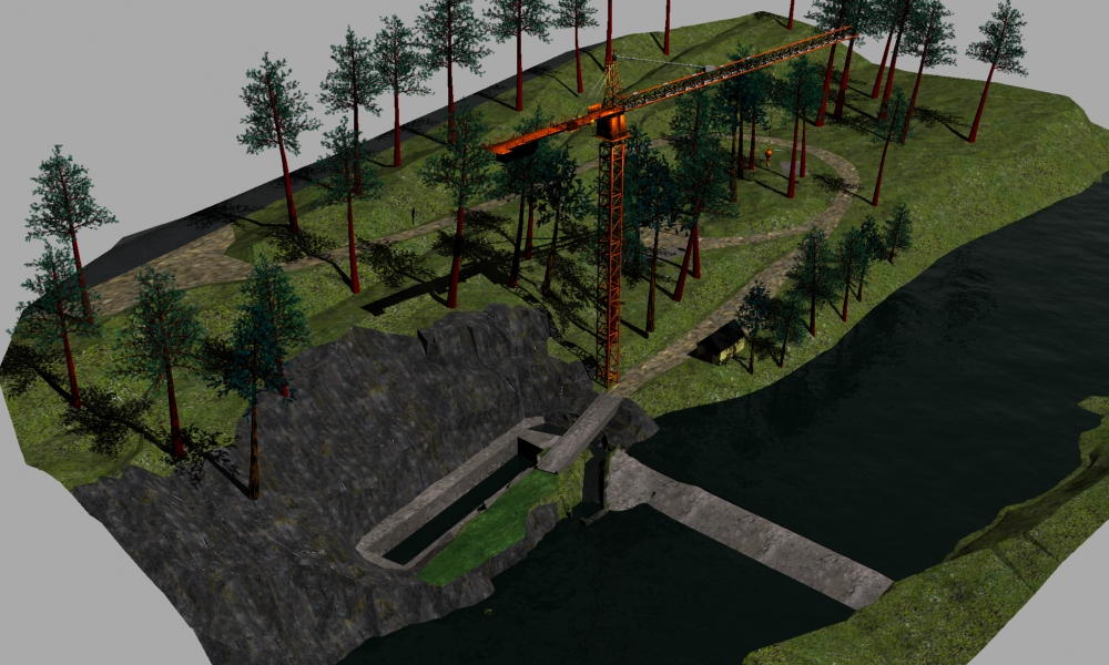 A rendering of the existing site conditions