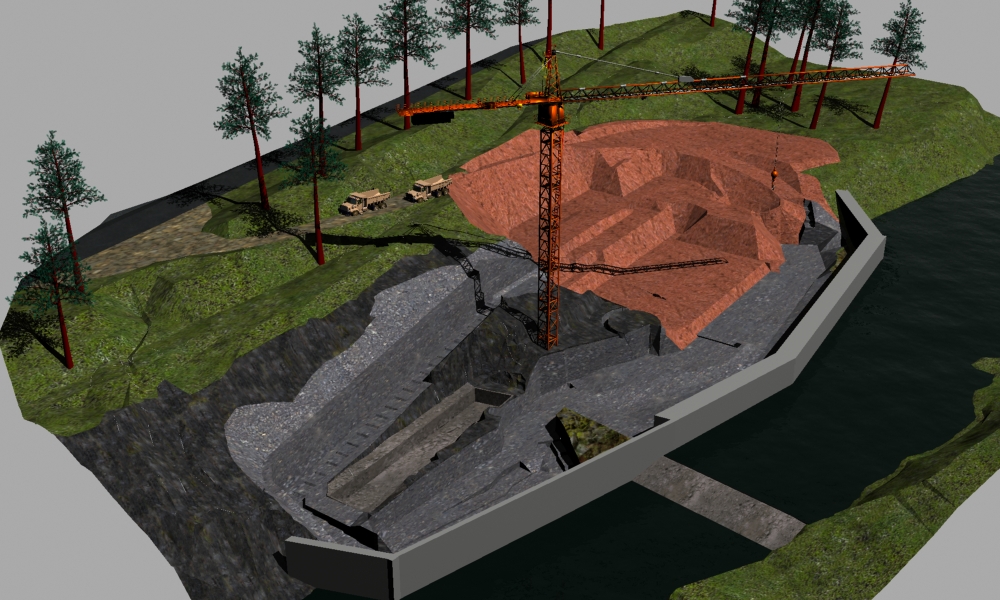This rendering shows the initial excavation phase of the project.