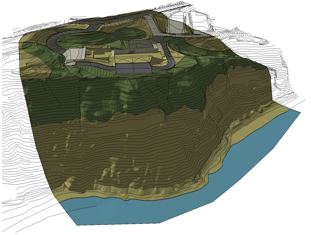 Our 3D earthwork model flat shaded for graphic purposes