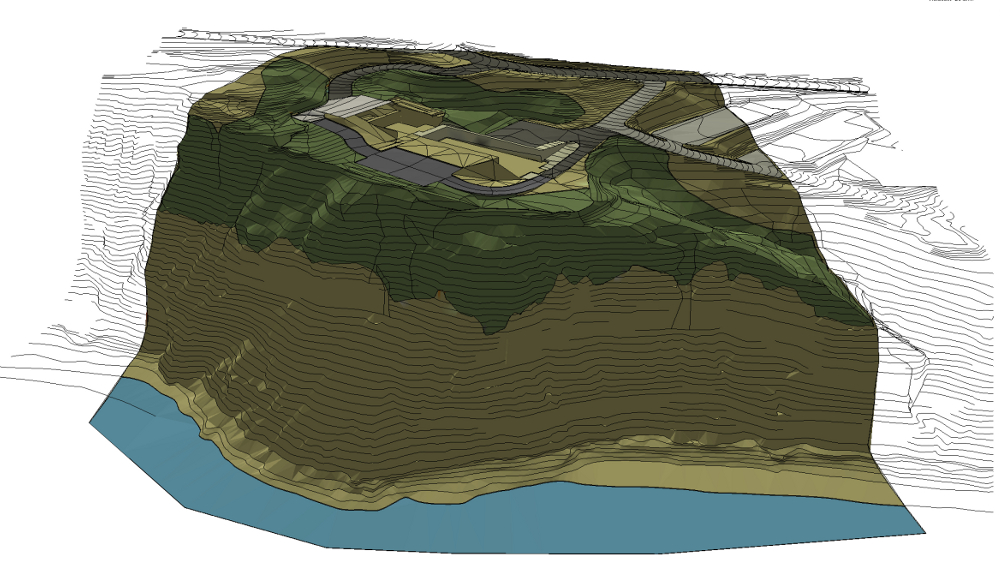 Our 3D earthwork model flat shaded for graphic purposes