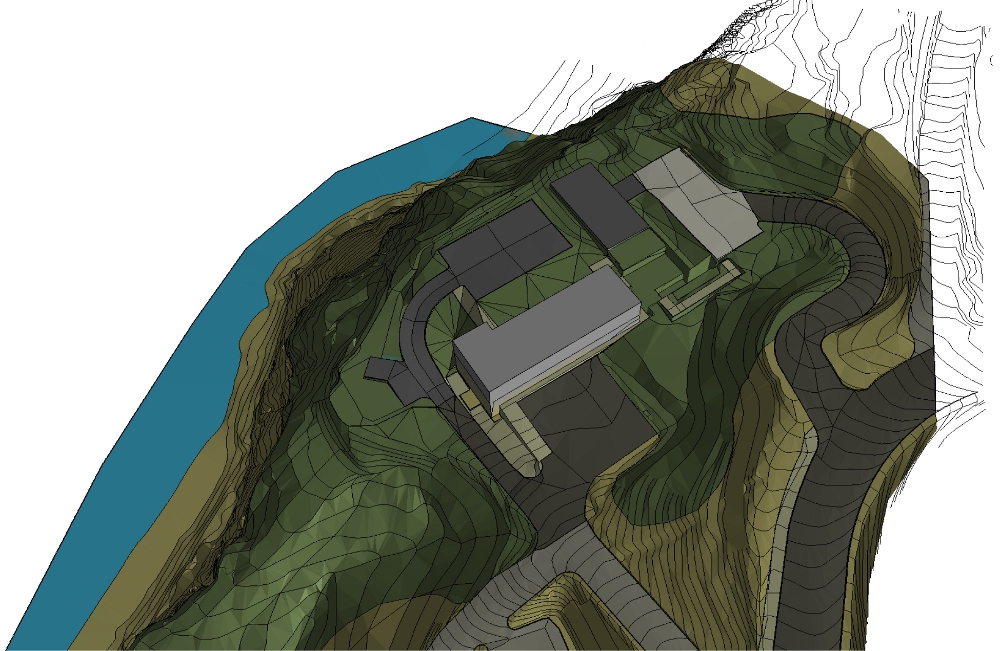 Our 3D earthwork model flat shaded for graphic purposes