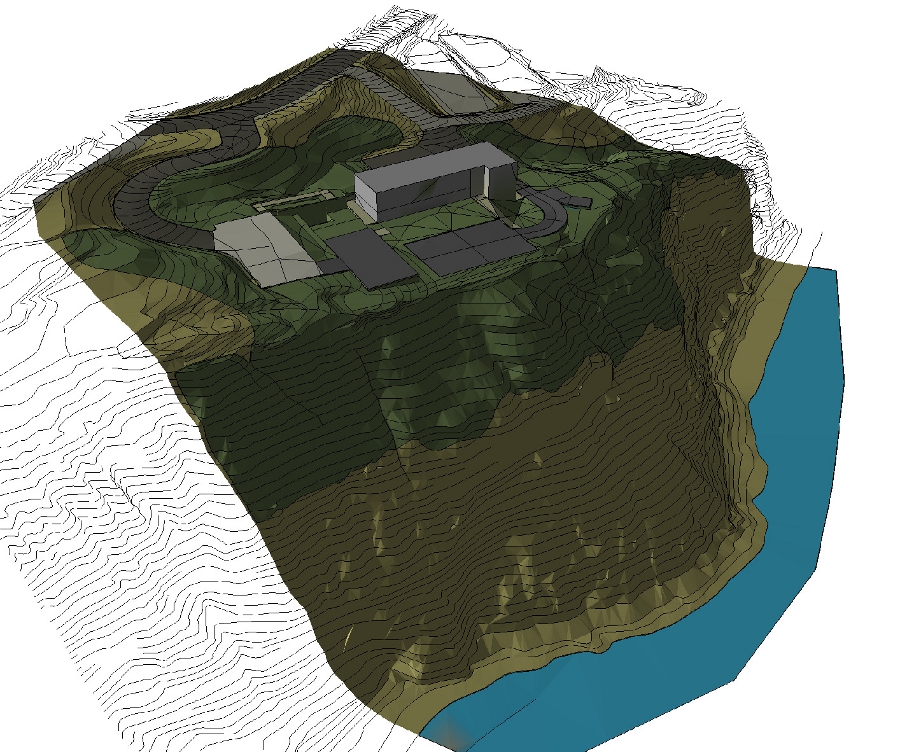 Our 3D earthwork model flat shaded for graphic purposes
