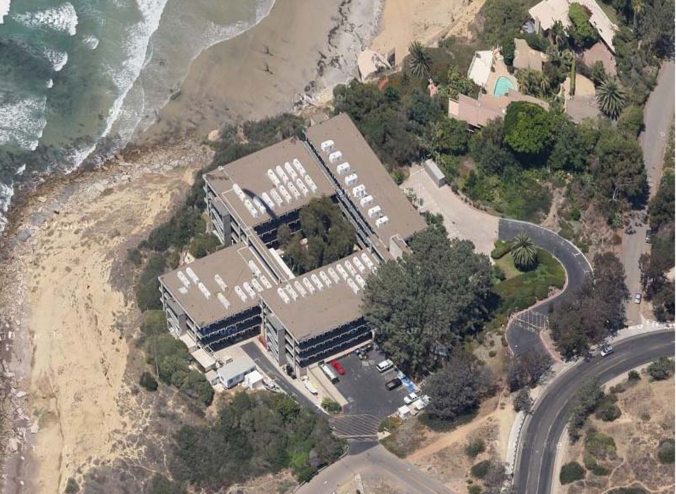 An aerial photo of the current job site