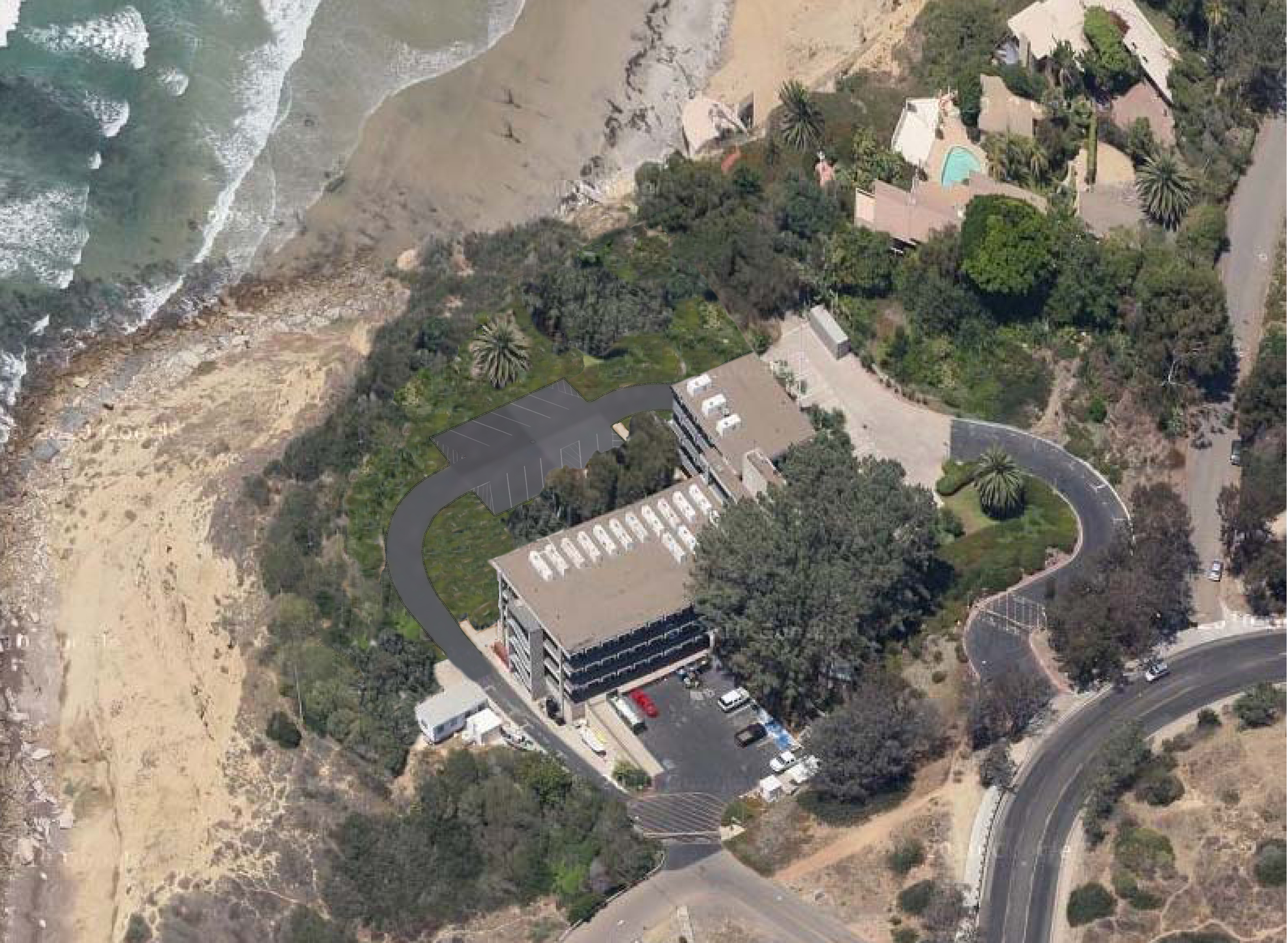 This is the manipulated photo showing the site after the proposed work has been completed